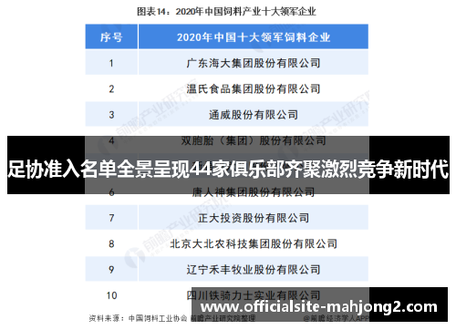足协准入名单全景呈现44家俱乐部齐聚激烈竞争新时代